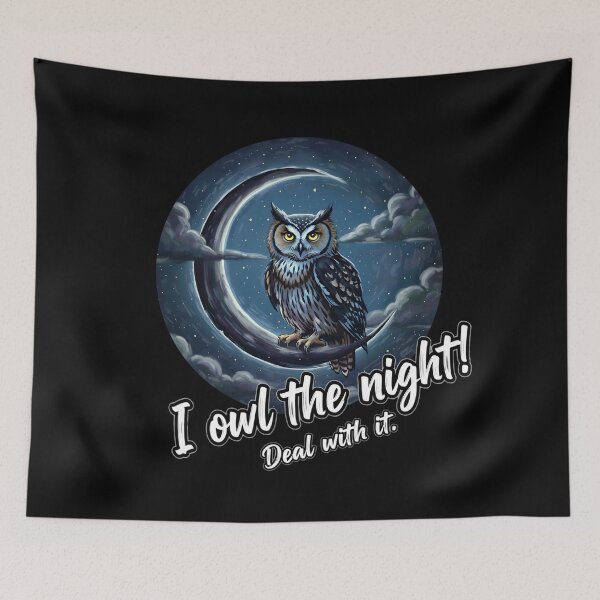 Item preview, I Owl The Night! - Funny Owl Pun King designed and sold by Animal Xeno Circus.