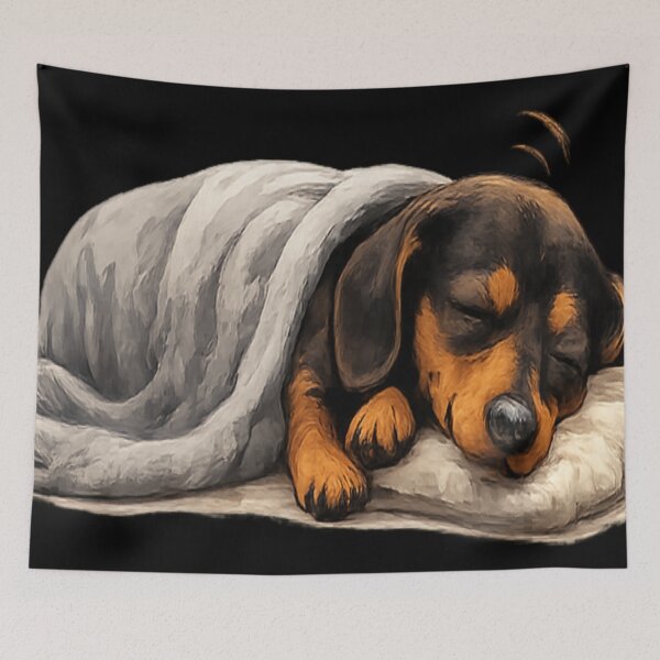 Item preview, Dachshund Napping – Realistic Sleeping Sausage Dog designed and sold by OneMoments.
