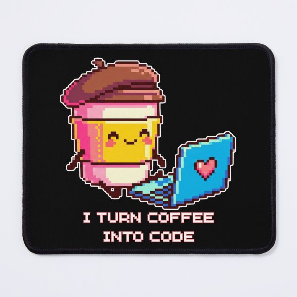 Item preview, I Turn Coffee Into Code - Cute Pixel Art Programmer Sticker designed and sold by MotivaChic.