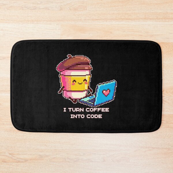 Item preview, I Turn Coffee Into Code - Cute Pixel Art Programmer Sticker designed and sold by MotivaChic.
