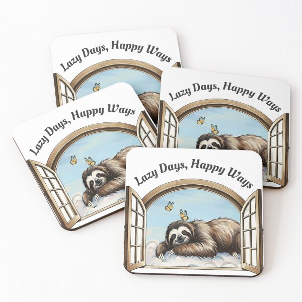 Item preview, Lazy Days, Happy Ways Sloth - Relaxation Art designed and sold by Animal Xeno Circus.