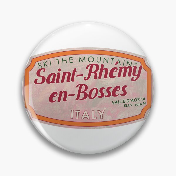 Item preview, Saint-Rhémy-en-Bosses, Italy, Valle d’Aosta, Ski, textured skiing badge designed and sold by Wanderful-roads.