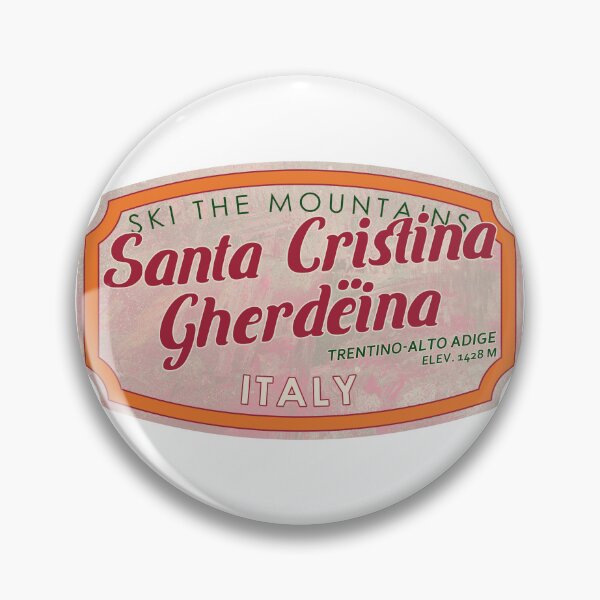 Item preview, Santa Cristina Gherdëina, Italy, Trentino-Alto Adige, Ski, textured skiing badge designed and sold by Wanderful-roads.
