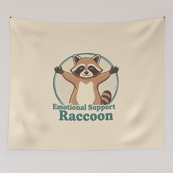 Item preview, Emotional Support Raccoon Retro Poster – Vintage Hugging Raccoon Illustration | Classic Comfort Animal T-Shirt designed and sold by ZyxDes.