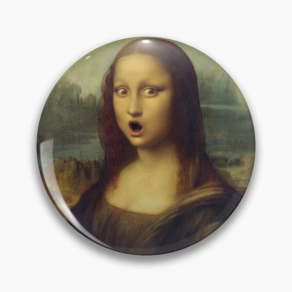 Item preview, Mona Lisa Shocked Face - Classic Art Meme Parody designed and sold by Animal Xeno Circus.
