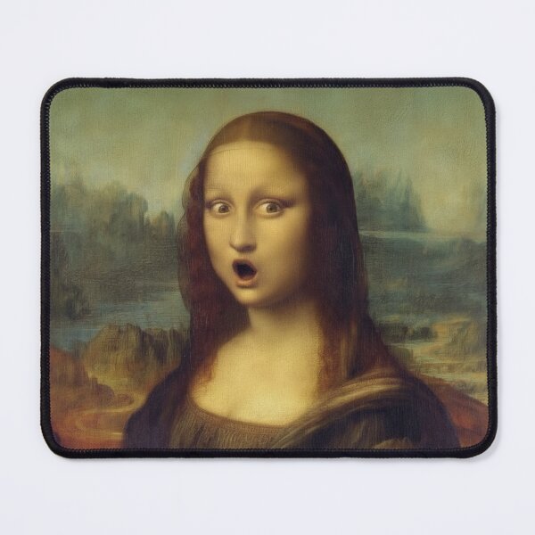 Item preview, Mona Lisa Shocked Face - Classic Art Meme Parody designed and sold by Animal Xeno Circus.