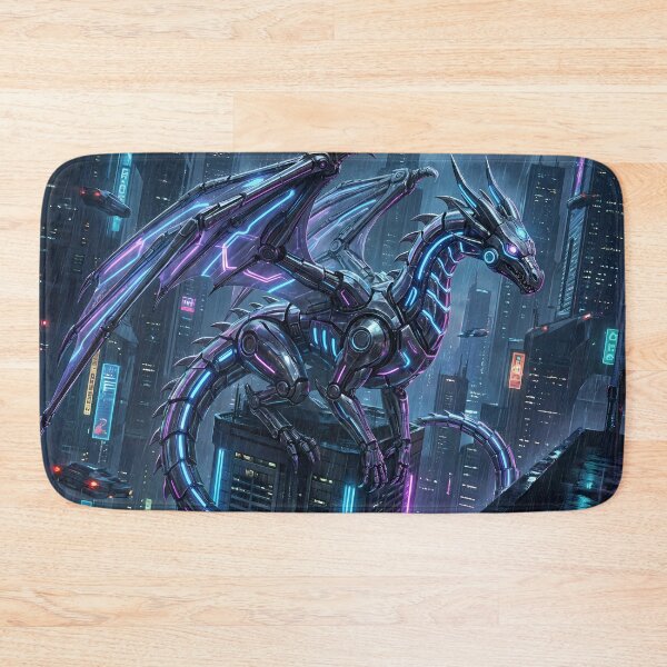 Item preview, Neon Serpent - Cyberpunk Mech Dragon Art designed and sold by Neon Nature Studio.