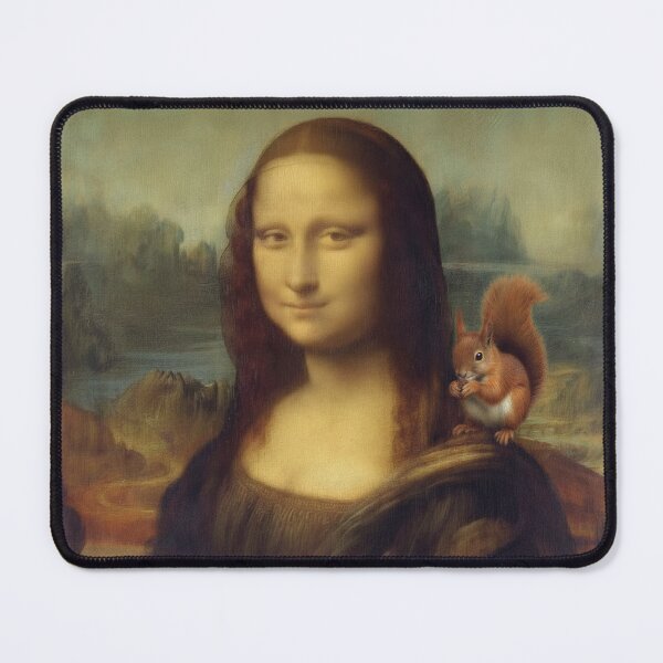 Item preview, Mona Lisa with Squirrel - Classic Art Parody designed and sold by Animal Xeno Circus.
