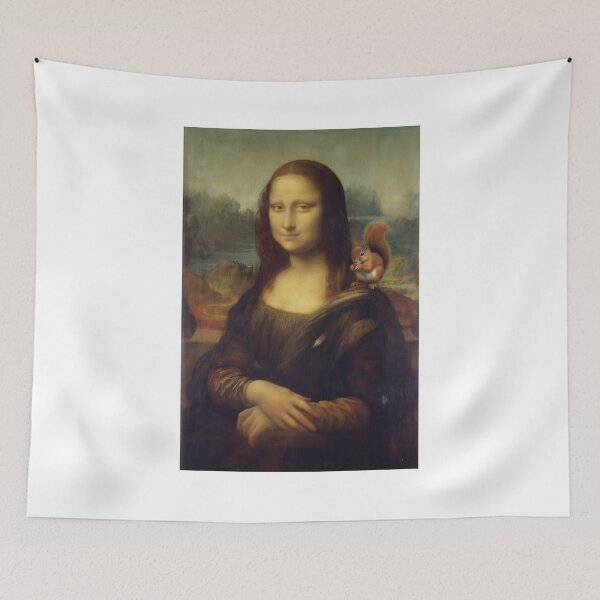 Item preview, Mona Lisa with Squirrel - Classic Art Parody designed and sold by Animal Xeno Circus.