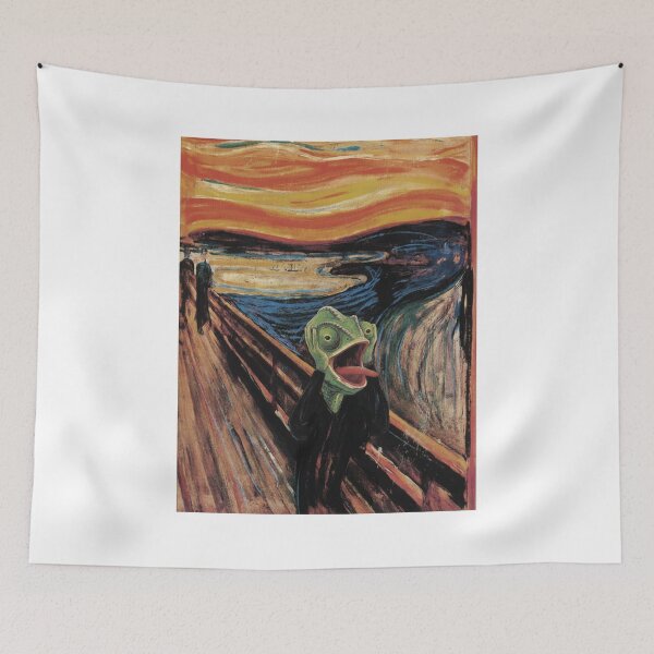 Item preview, Chameleon Scream - Edvard Munch Parody Art designed and sold by Animal Xeno Circus.
