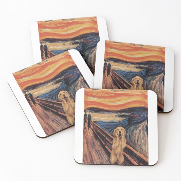 Item preview, Golden Retriever Scream - Edvard Munch Parody Art designed and sold by Animal Xeno Circus.