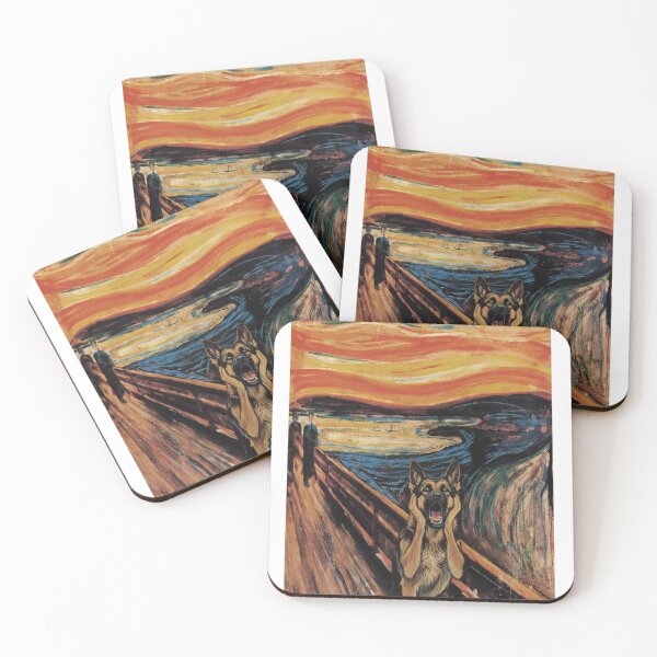 Item preview, German Shepherd Scream - Edvard Munch Parody Art designed and sold by Animal Xeno Circus.
