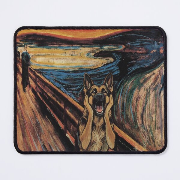 Item preview, German Shepherd Scream - Edvard Munch Parody Art designed and sold by Animal Xeno Circus.