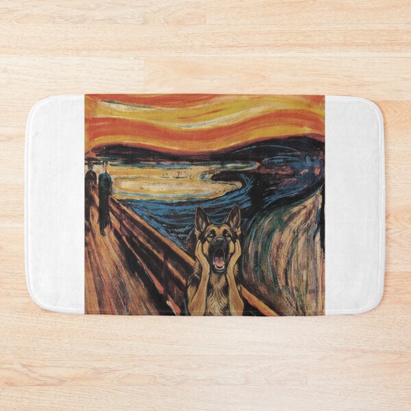 Item preview, German Shepherd Scream - Edvard Munch Parody Art designed and sold by Animal Xeno Circus.