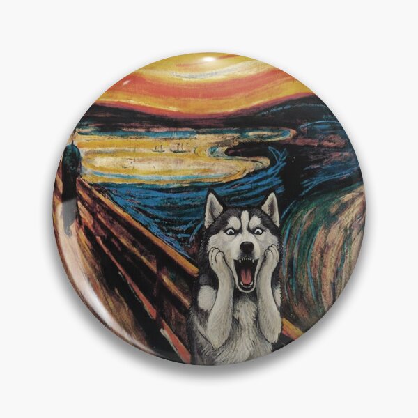 Item preview, Siberian Husky Scream - Munch Parody Art designed and sold by Animal Xeno Circus.
