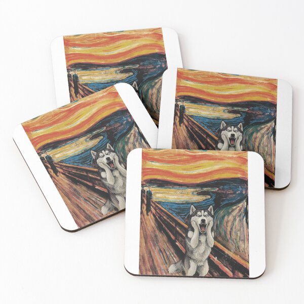 Item preview, Siberian Husky Scream - Munch Parody Art designed and sold by Animal Xeno Circus.