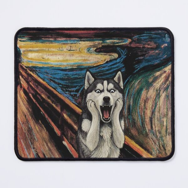 Item preview, Siberian Husky Scream - Munch Parody Art designed and sold by Animal Xeno Circus.