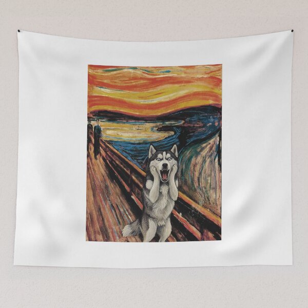 Item preview, Siberian Husky Scream - Munch Parody Art designed and sold by Animal Xeno Circus.