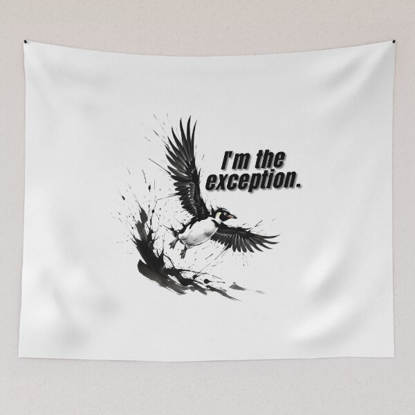 Item preview, Flying Penguin - I'm The Exception. Anti-Motto Art designed and sold by Animal Xeno Circus.