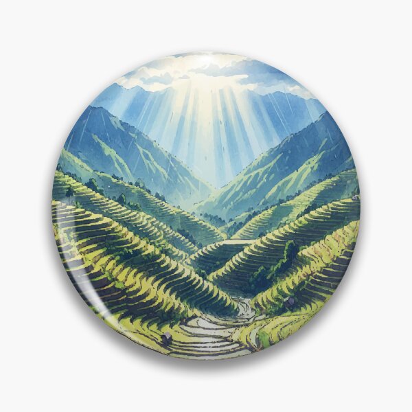 Artikelvorschau, Banaue-Reisterrassen, Philippinen – Aquarell der Berge entworfen und verkauft von TheDesignDen21.