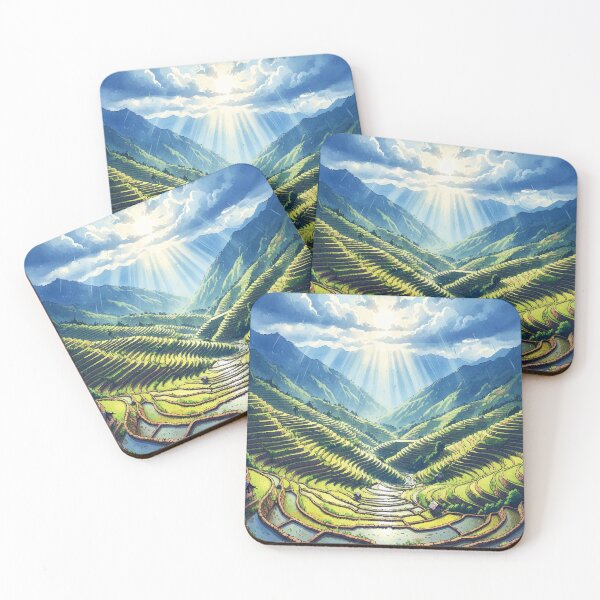 Item preview, Banaue Rice Terraces Philippines - Mountain Watercolor designed and sold by TheDesignDen21.