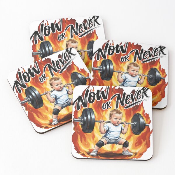 Item preview, Baby Weightlifter - NOW OR NEVER Gym Motivation designed and sold by Animal Xeno Circus.