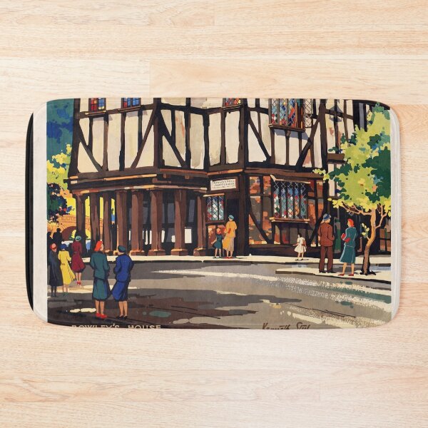 Item preview, Shrewsbury Historic Timber Frame Building Town Street Travel Poster : vintage Aesthetic designed and sold by artofuniverse.