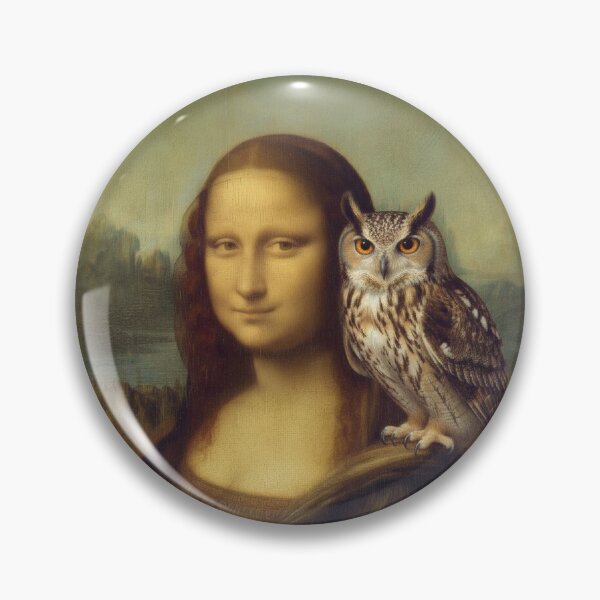 Item preview, Mona Owl - Leonardo da Vinci Parody Art designed and sold by Animal Xeno Circus.