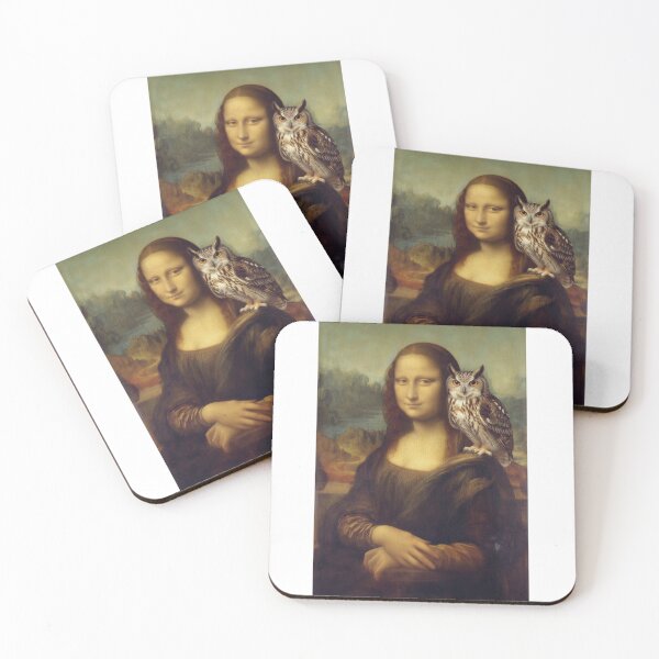 Item preview, Mona Owl - Leonardo da Vinci Parody Art designed and sold by Animal Xeno Circus.