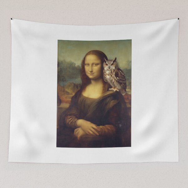 Item preview, Mona Owl - Leonardo da Vinci Parody Art designed and sold by Animal Xeno Circus.