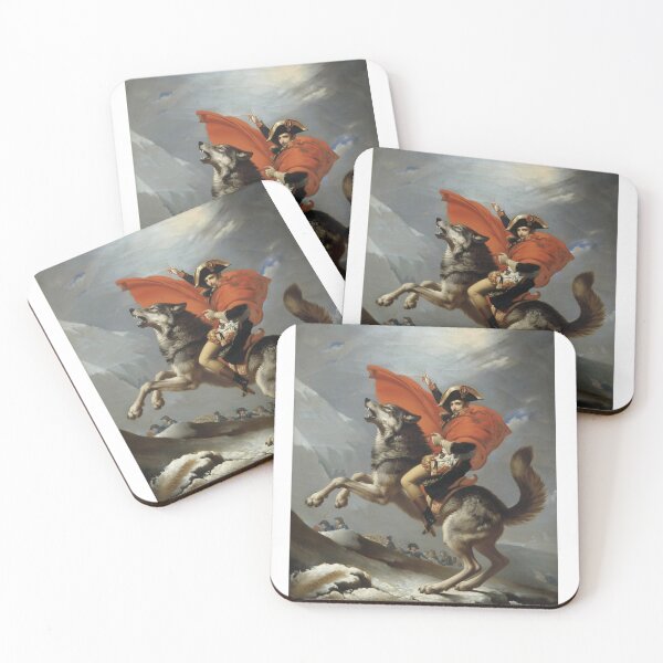 Item preview, Napoleon Crossing the Wolf - Classic Art Parody designed and sold by Animal Xeno Circus.