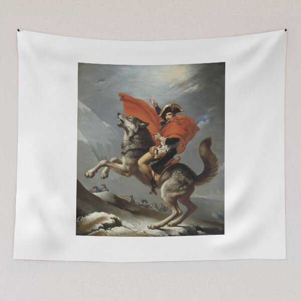 Item preview, Napoleon Crossing the Wolf - Classic Art Parody designed and sold by Animal Xeno Circus.