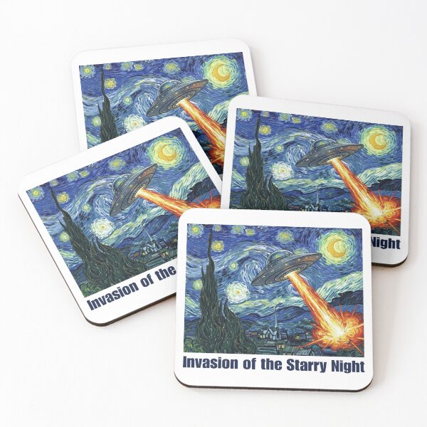 Item preview, Invasion of the Starry Night - Van Gogh UFO Parody designed and sold by Animal Xeno Circus.