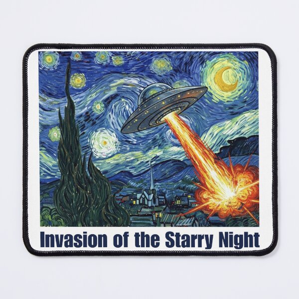 Item preview, Invasion of the Starry Night - Van Gogh UFO Parody designed and sold by Animal Xeno Circus.