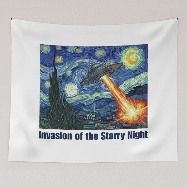 Item preview, Invasion of the Starry Night - Van Gogh UFO Parody designed and sold by Animal Xeno Circus.