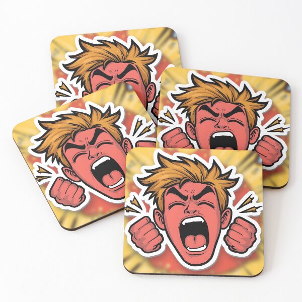 Item preview, Angry Cartoon Face Sticker – Explosive Comic Style Emotion designed and sold by K@raksnalee.