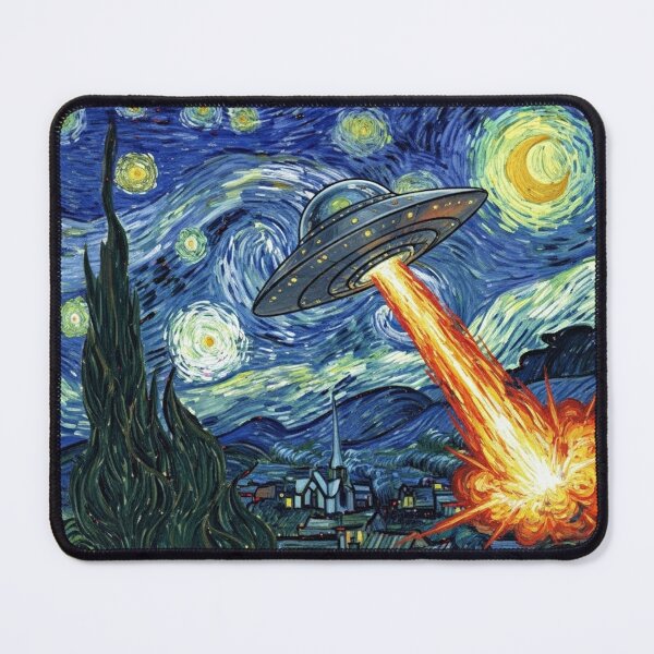 Item preview, UFO Invasion in Van Gogh's Starry Night designed and sold by Animal Xeno Circus.