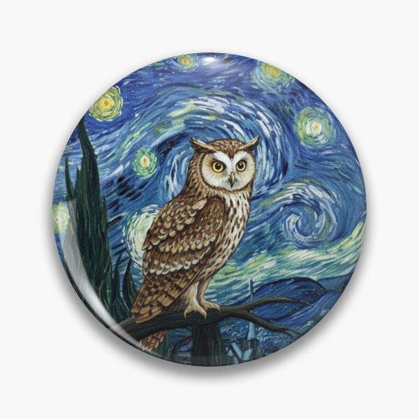 Item preview, Owl in Van Gogh's Starry Night Painting designed and sold by Animal Xeno Circus.