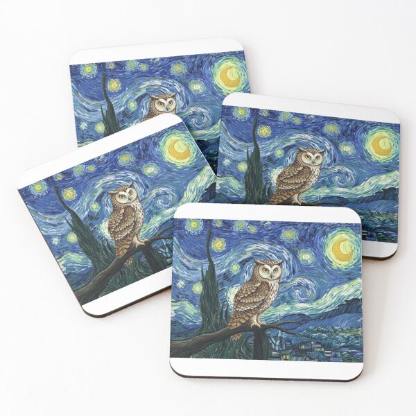 Item preview, Owl in Van Gogh's Starry Night Painting designed and sold by Animal Xeno Circus.