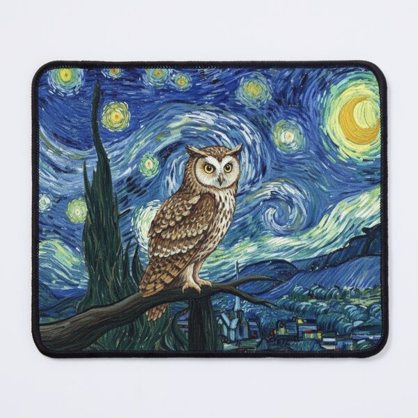 Item preview, Owl in Van Gogh's Starry Night Painting designed and sold by Animal Xeno Circus.