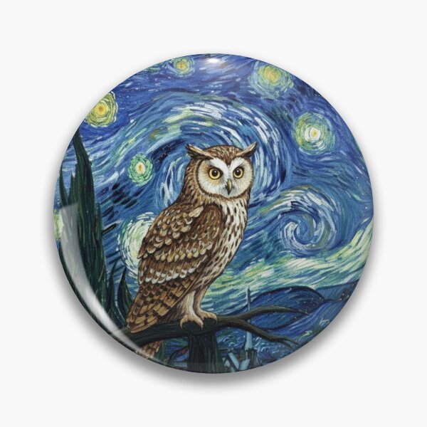 Item preview, King of The Starry Night - Van Gogh Owl Parody designed and sold by Animal Xeno Circus.