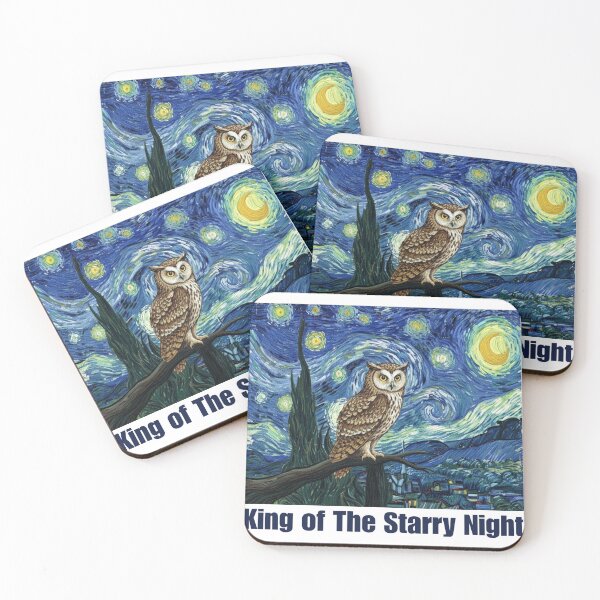 Item preview, King of The Starry Night - Van Gogh Owl Parody designed and sold by Animal Xeno Circus.