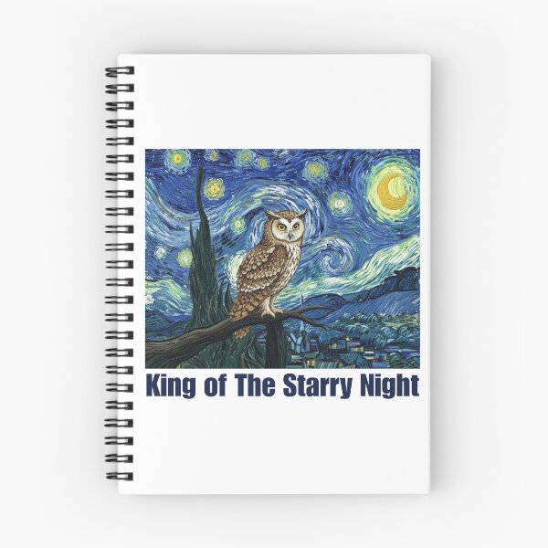 Item preview, King of The Starry Night - Van Gogh Owl Parody designed and sold by Animal Xeno Circus.