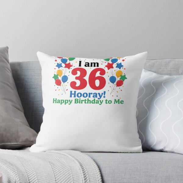 Item preview, I am 36 Hooray! Happy Birthday to Me - Tag My Shirt designed and sold by Tag My Shirt - Clothing Made to Be Written On..