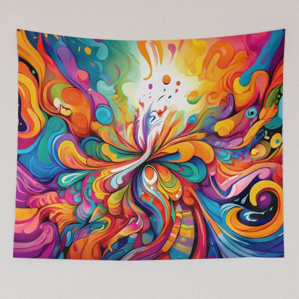Item preview, Colorful Wallcovering Tapestry, duvet cover, throw blanket, shower curtain designed and sold by CharlottePlaceArt.