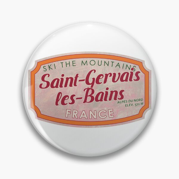 Item preview, Saint-Gervais-les-Bains, France, Alpes du Nord, Ski, textured skiing badge designed and sold by Wanderful-roads.