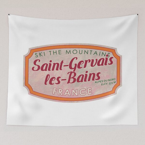 Item preview, Saint-Gervais-les-Bains, France, Alpes du Nord, Ski, textured skiing badge designed and sold by Wanderful-roads.