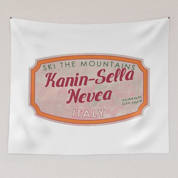 Item preview, Kanin-Sella Nevea, Italy, Julian Alps, Ski, textured skiing badge designed and sold by Wanderful-roads.