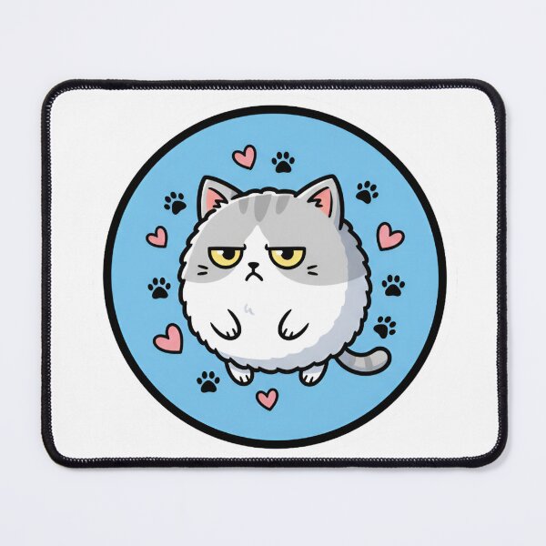 Item preview, Sassy Round Cat Sticker – Cute Grumpy Cartoon Cat with Hearts | Funny Laptop & Water Bottle Decal designed and sold by ZyxDes.