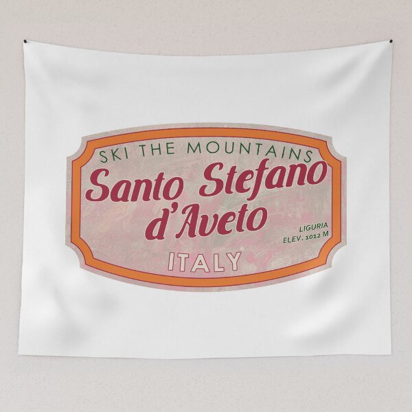 Item preview, Santo Stefano d'Aveto, Italy, Liguria, Ski, textured skiing badge designed and sold by Wanderful-roads.